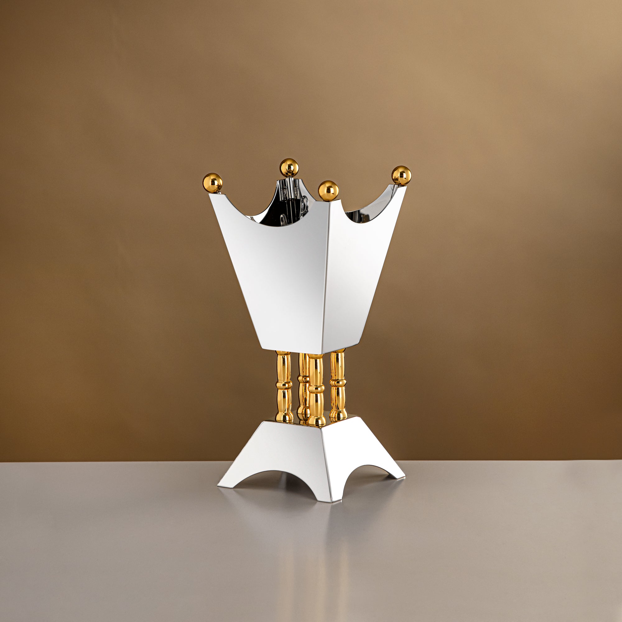 المرجان مبخرة 22 سم فضي لامع وذهبي - HT2506050