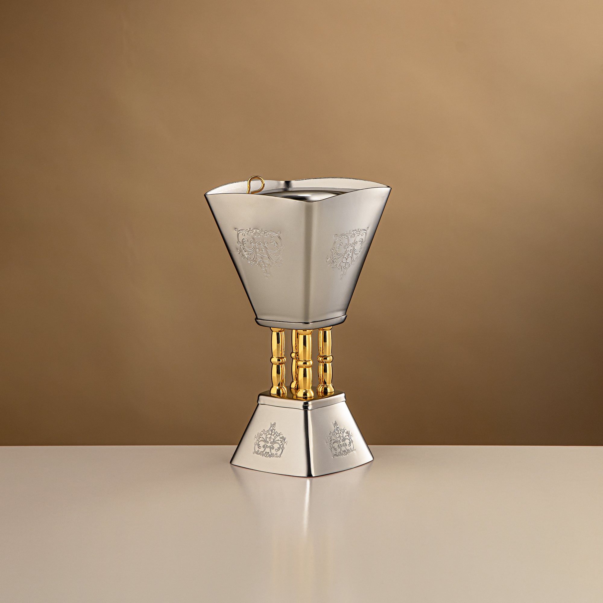 المرجان حصيرة مبخرة 20 سم نيكل وذهب - HT2506077