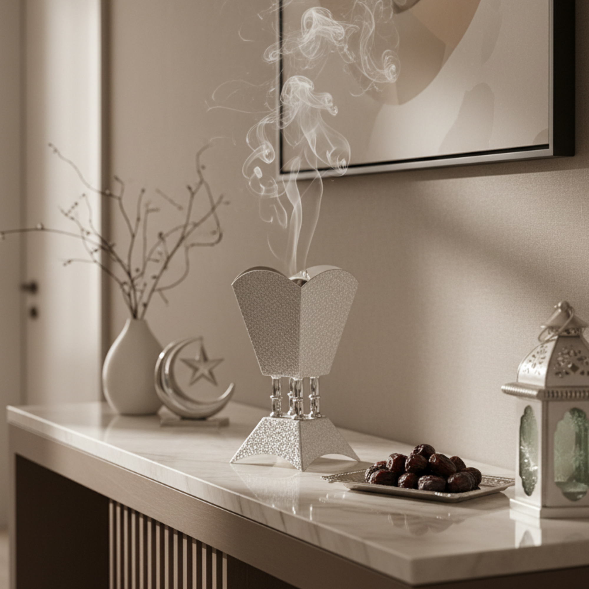 مبخرة المرجان فضية 23.5 سم