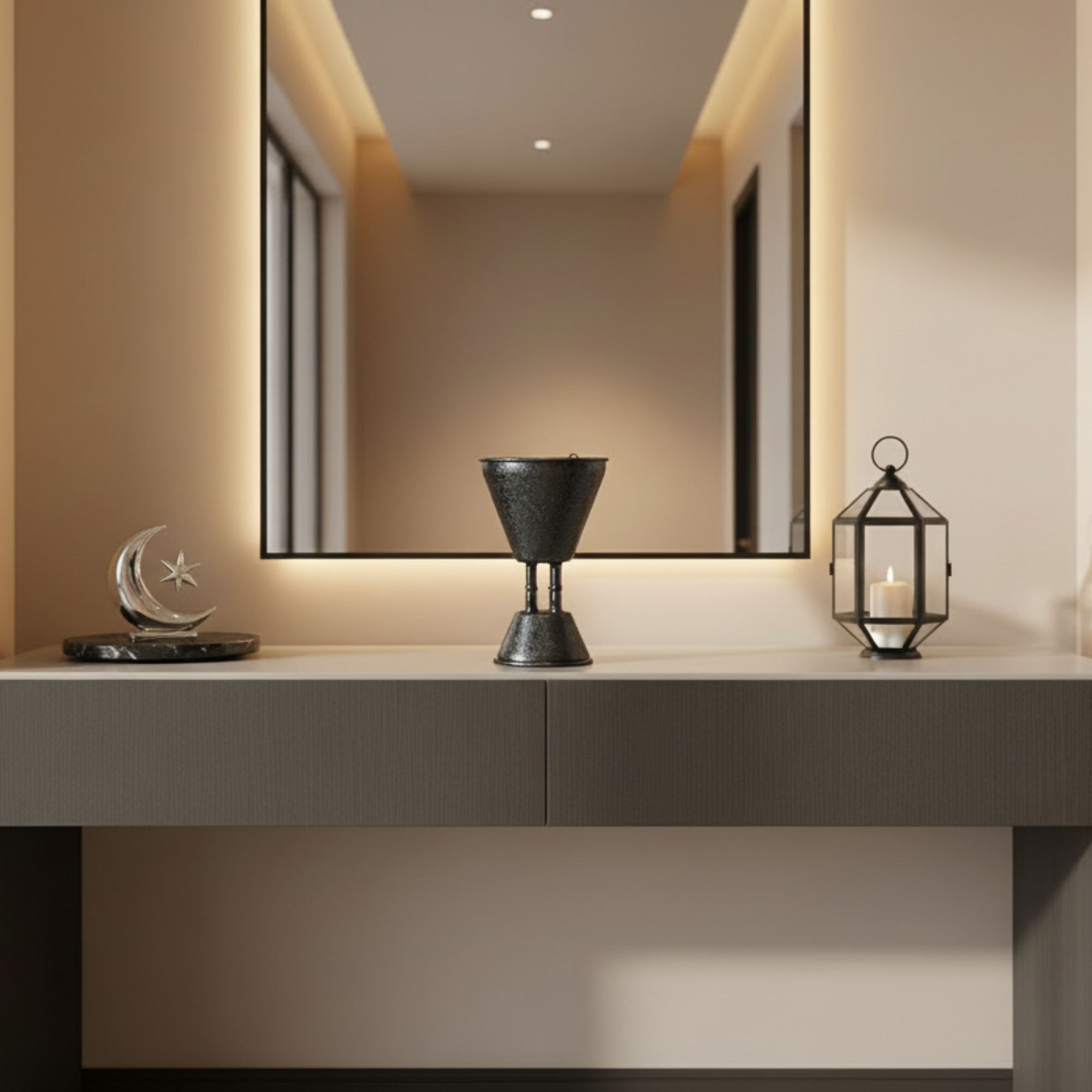 مبخرة المرجان بتصميم متشقق باللون الأسود، 21 سم