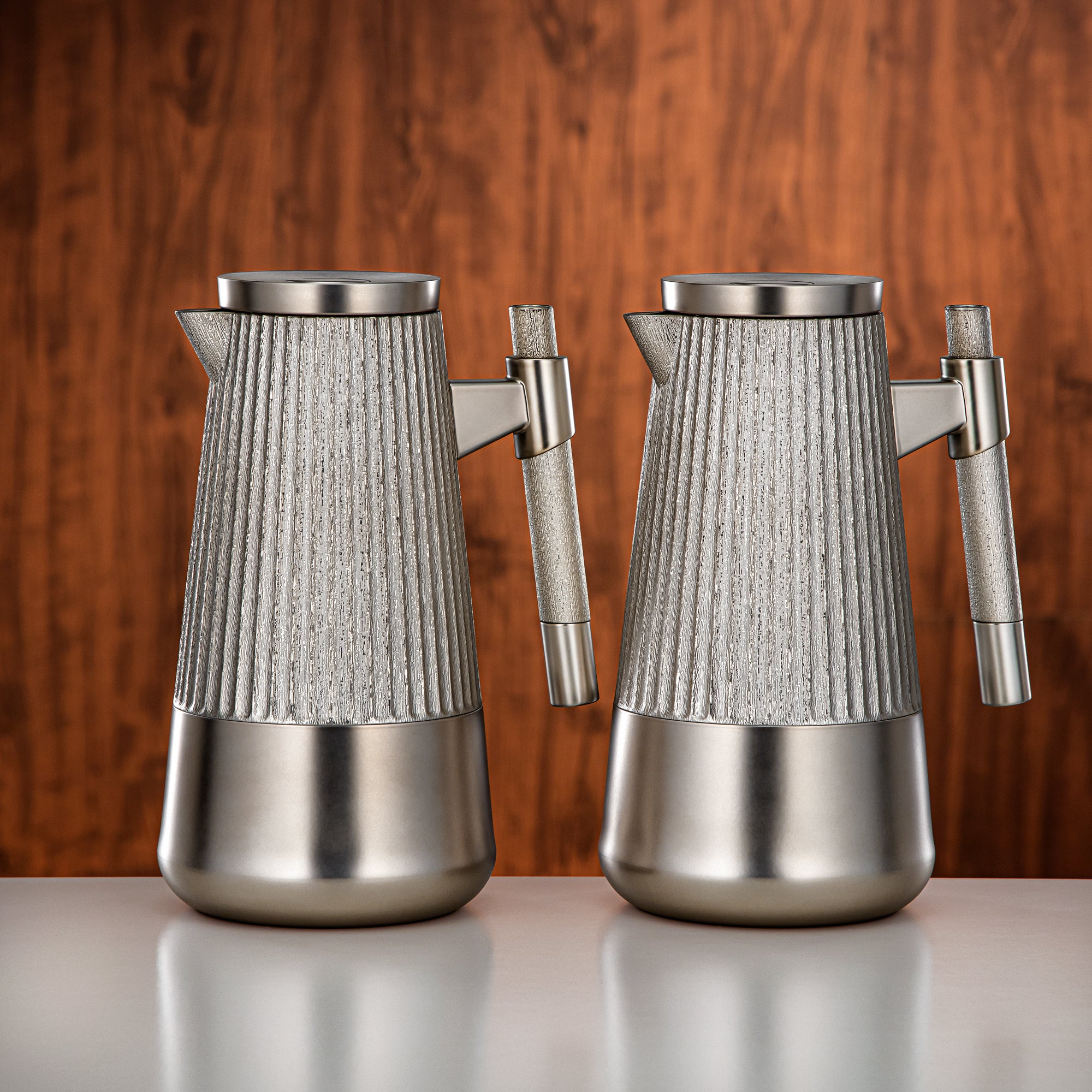 طقم ترامس المرجان 1 لتر + 1 لتر مطفي نيكل