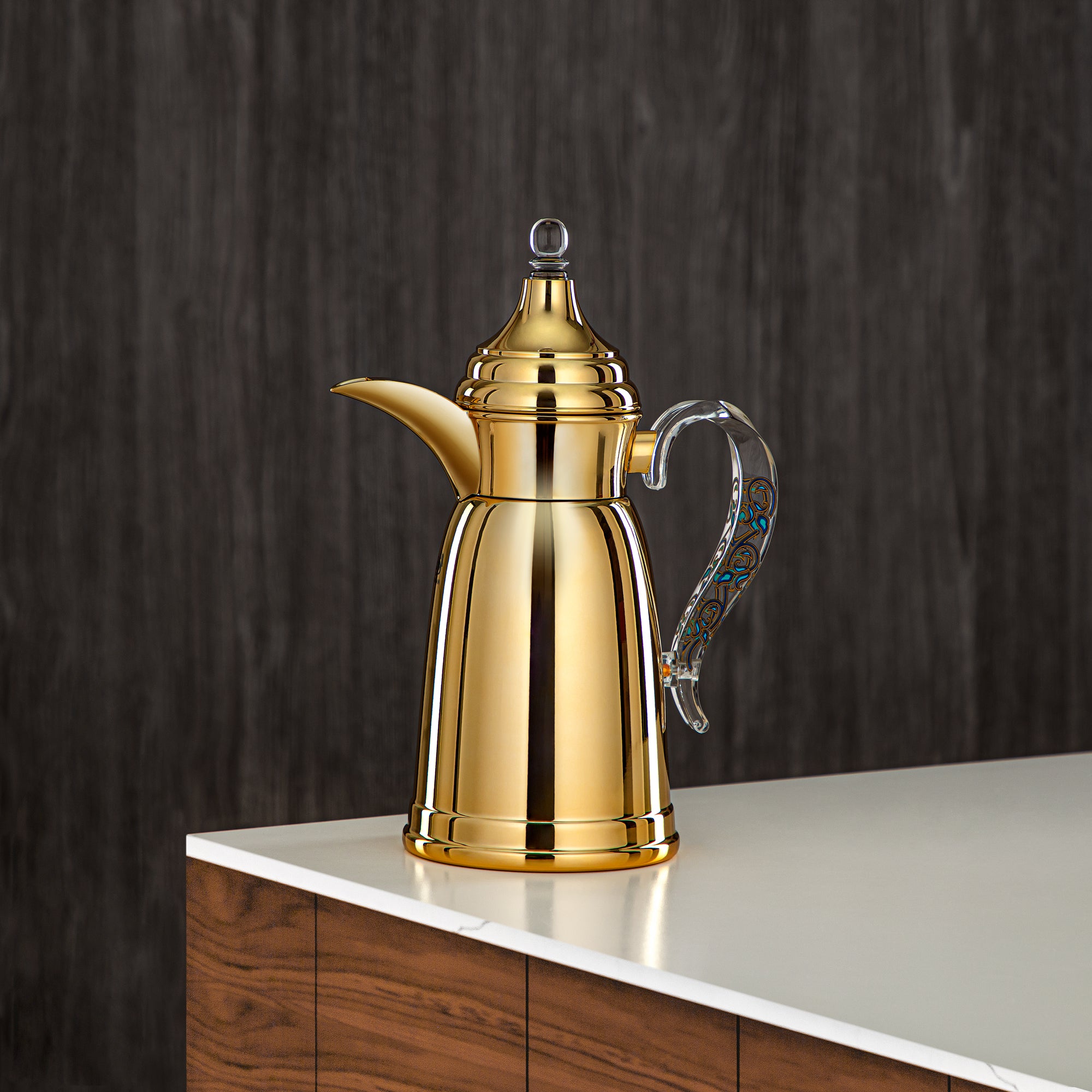المرقجان 600 مل زجاجة جدار مزدوج من ستانلس ستيل ذهبية - SM-2E02-060 G/BLU