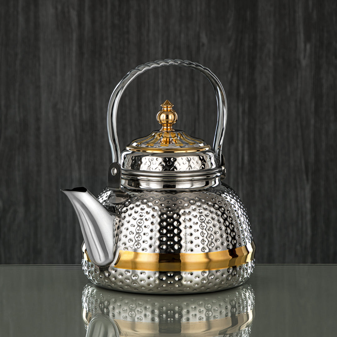 Almarjan 2 Liter Barari Collection Stainless Steel Tea Kettle Silver & Gold - STS0013085