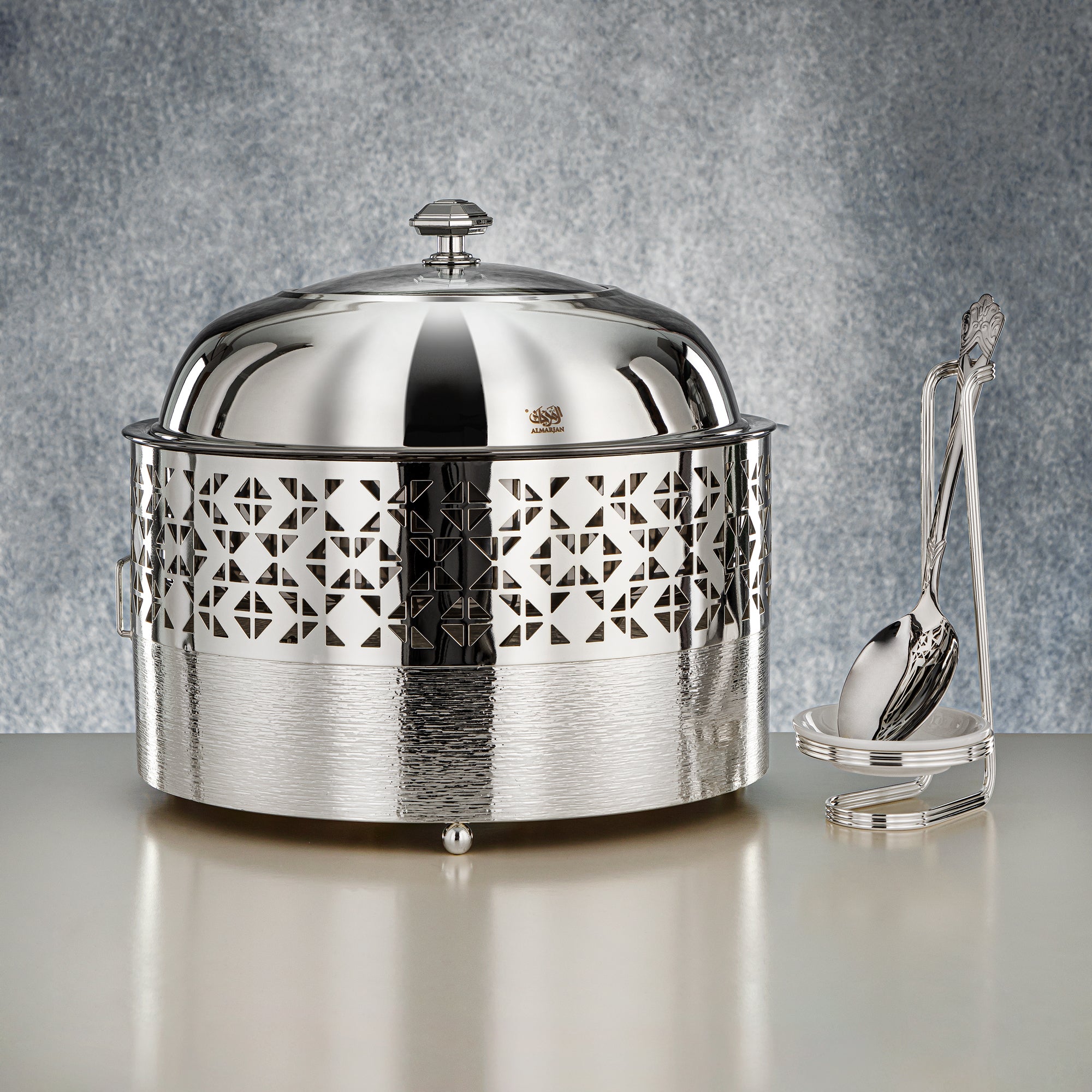 Almarjan Chafing Dish, Silver, 4000ML (STS0013326) Ramadan & Eid Buffets