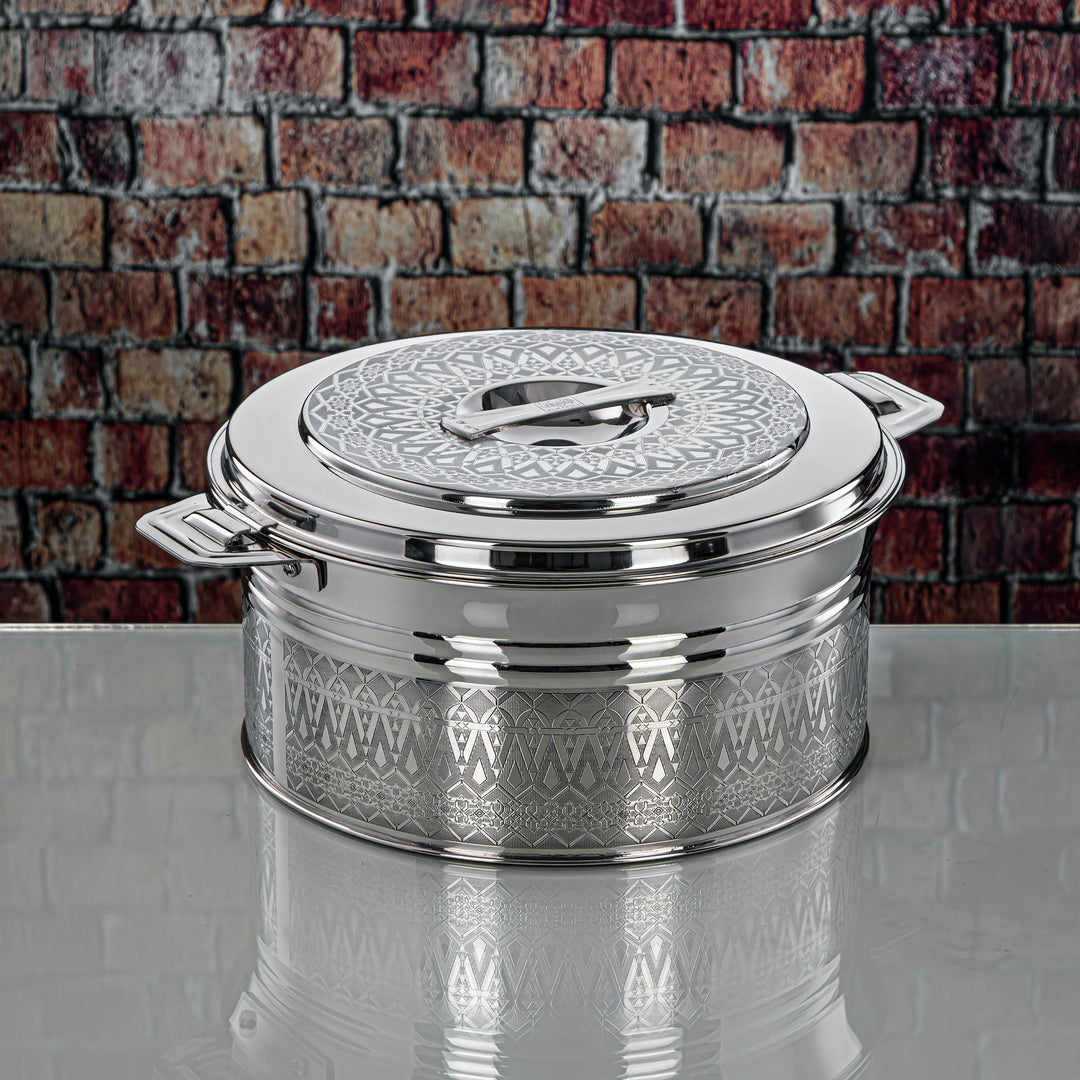 Almarjan 6000 ML Shaharzad Collection Stainless Steel Hot Pot Silver - H24E4