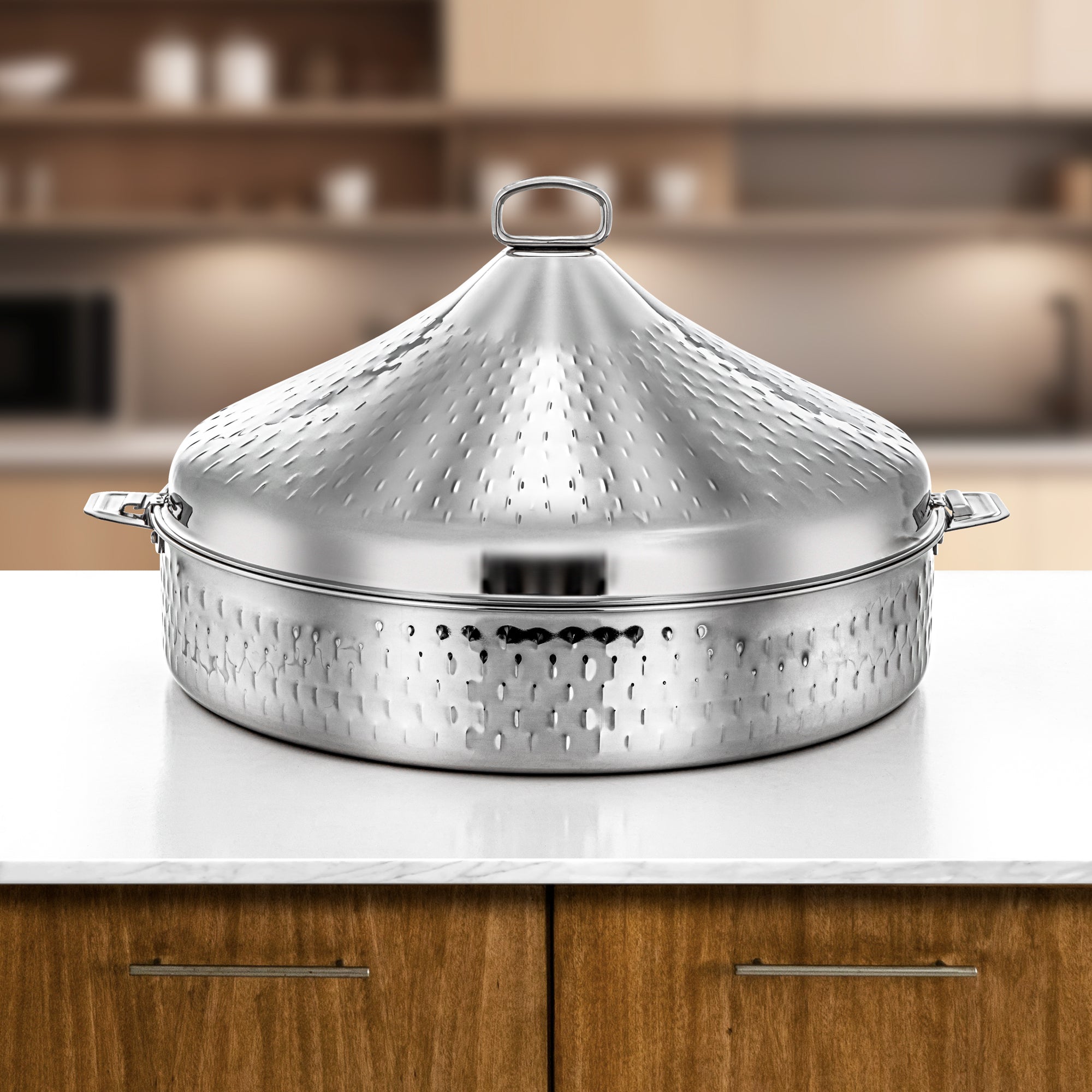 Almarjan Hot Pot Stainless Steel, 50CM (12500ML), Silver (H25M7) - Abeer Collection