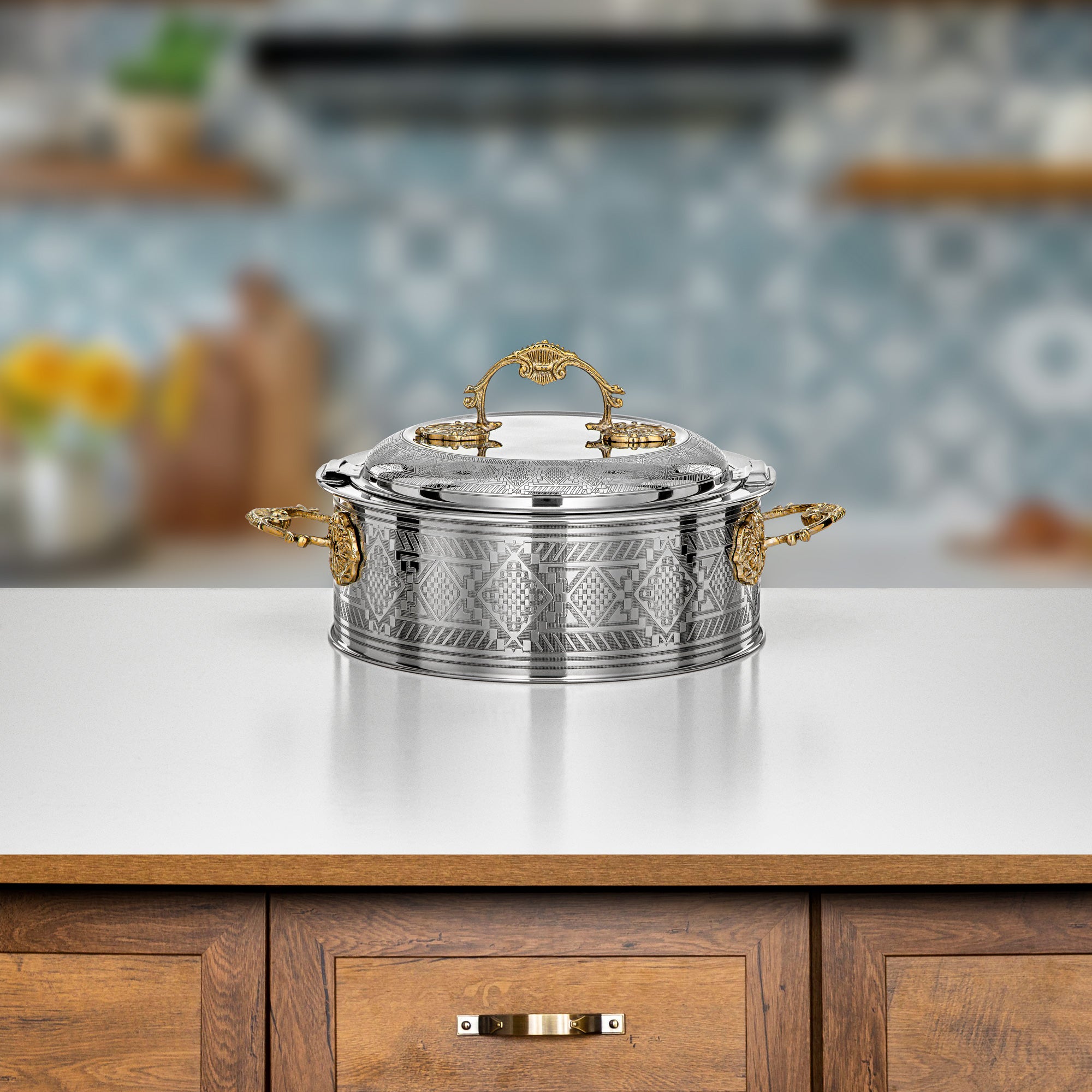 حرارات المرجان ٢٥ سم فضي وذهبي – مجموعة أريج