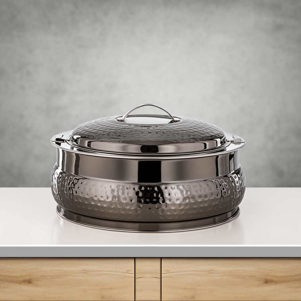Almarjan 3 Pieces Shamsa Hot Pot Set, Gun Black