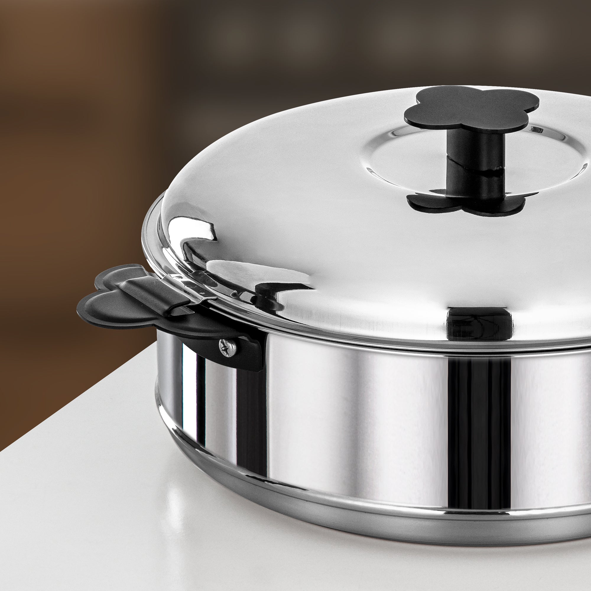 Almarjan Vida Hot Pot Set 3 Pieces 2.5L / 3.5L / 5L Silver