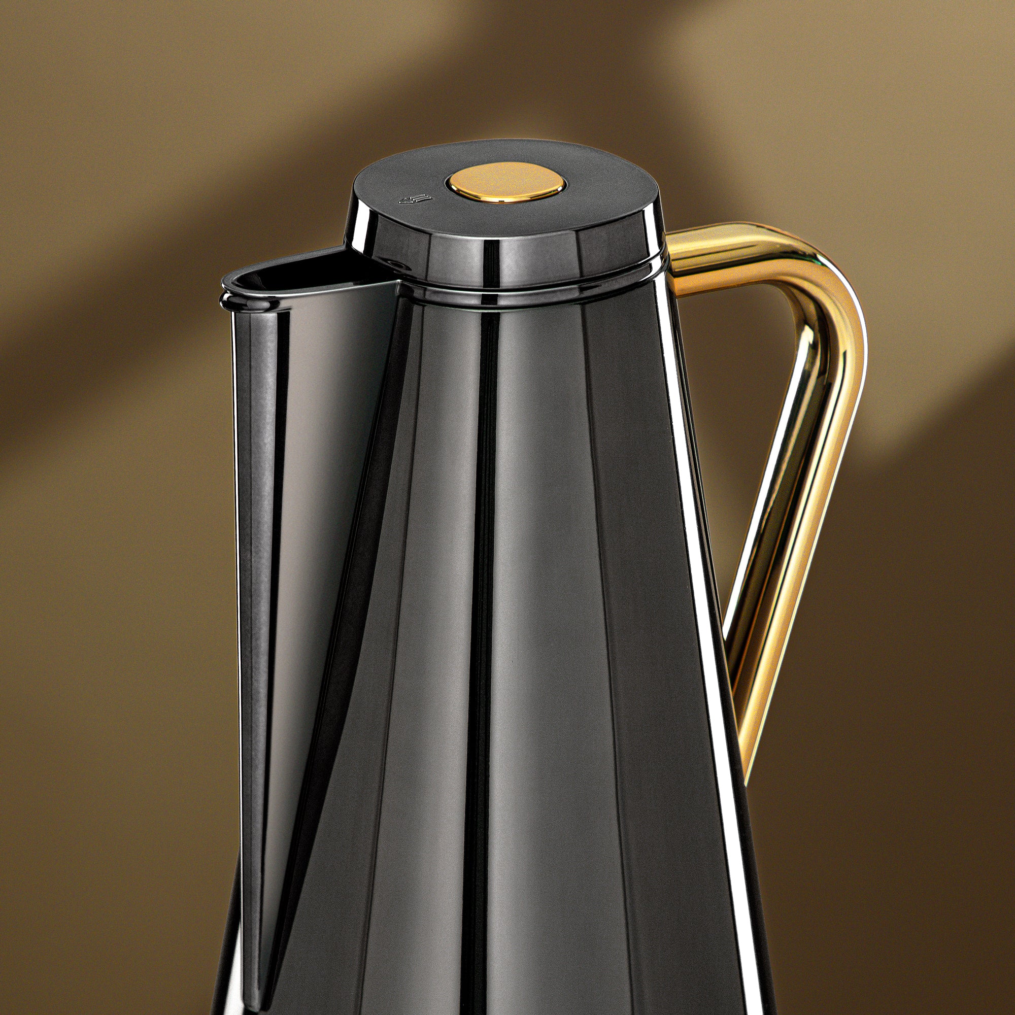 طقم ترامس المرجان 0.7 لتر + 1 لتر أسود فحمي وذهبي