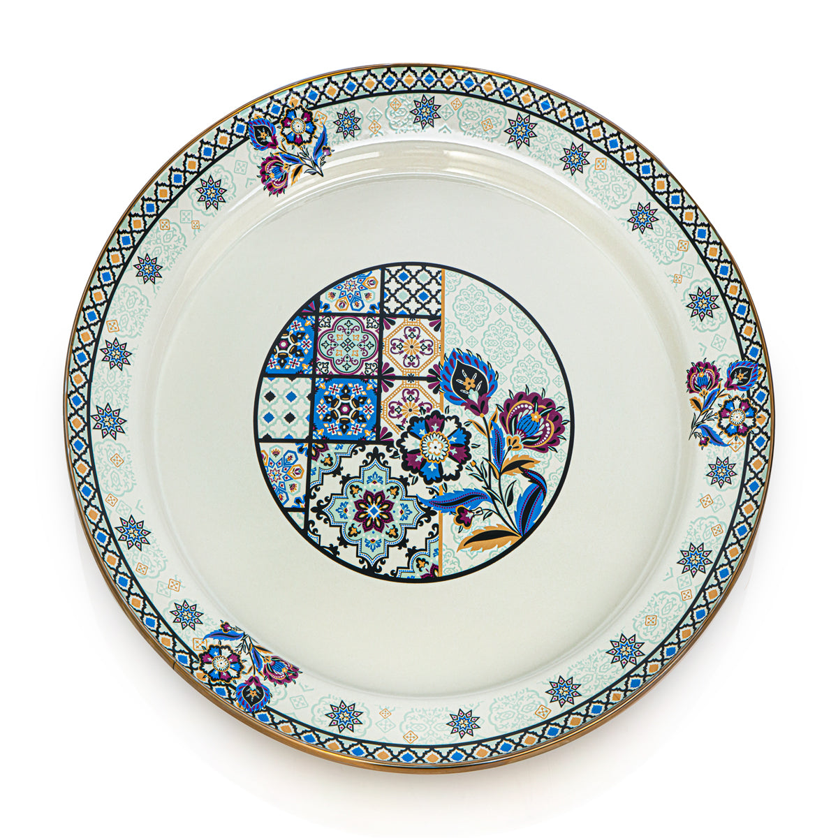 Almarjan 44 CM Tohfa Collection Enamel Tray - 287421056