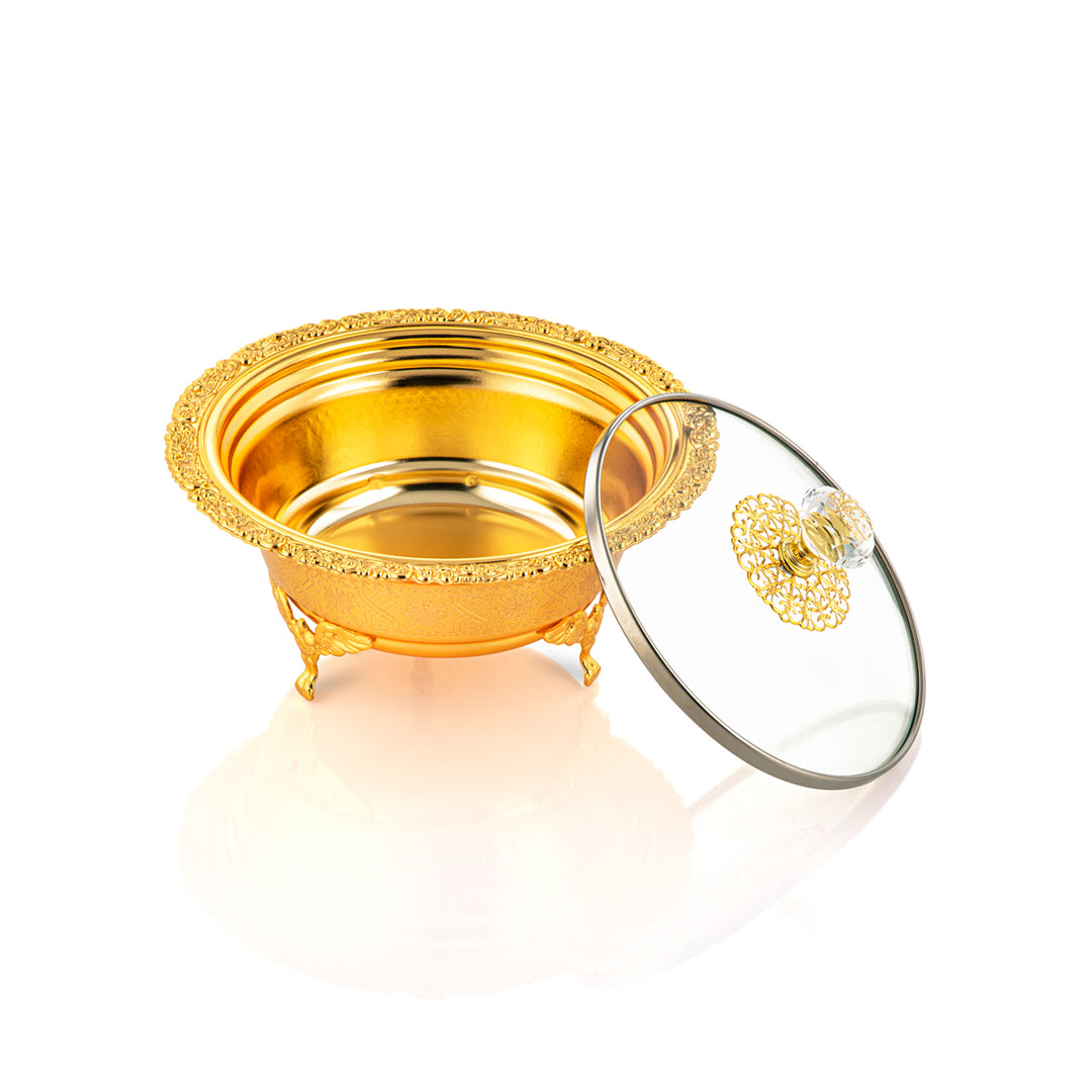 Almarjan 18 CM Date Bowl With Glass Cover Gold - 851-18 FGA