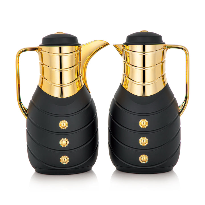 Almarjan 2 Pieces Vacuum Flask Set Black & Gold - FG203AB-100 MBL/G