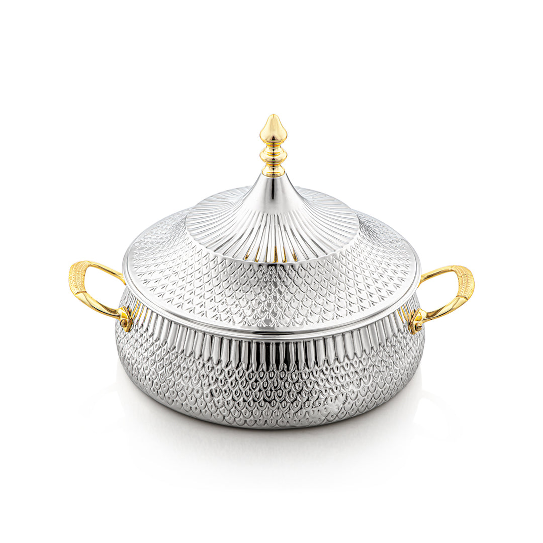 Almarjan 28 CM Brass Hot Pot Silver & Gold - MD-2931C