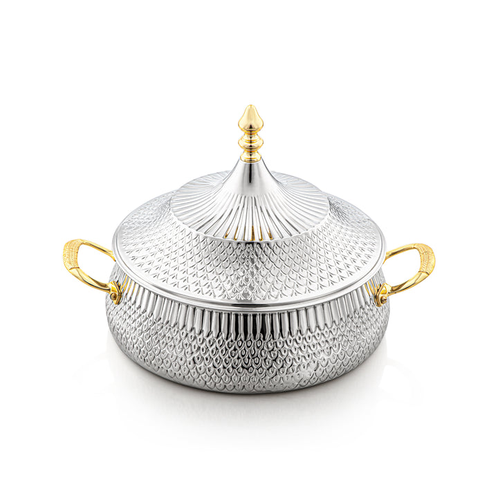 Almarjan 28 CM Brass Hot Pot Silver & Gold - MD-2931C