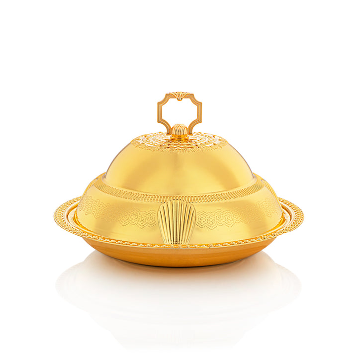 Almarjan 30 CM Sadaf Collection Tray With Cover Gold - RT4431S-G