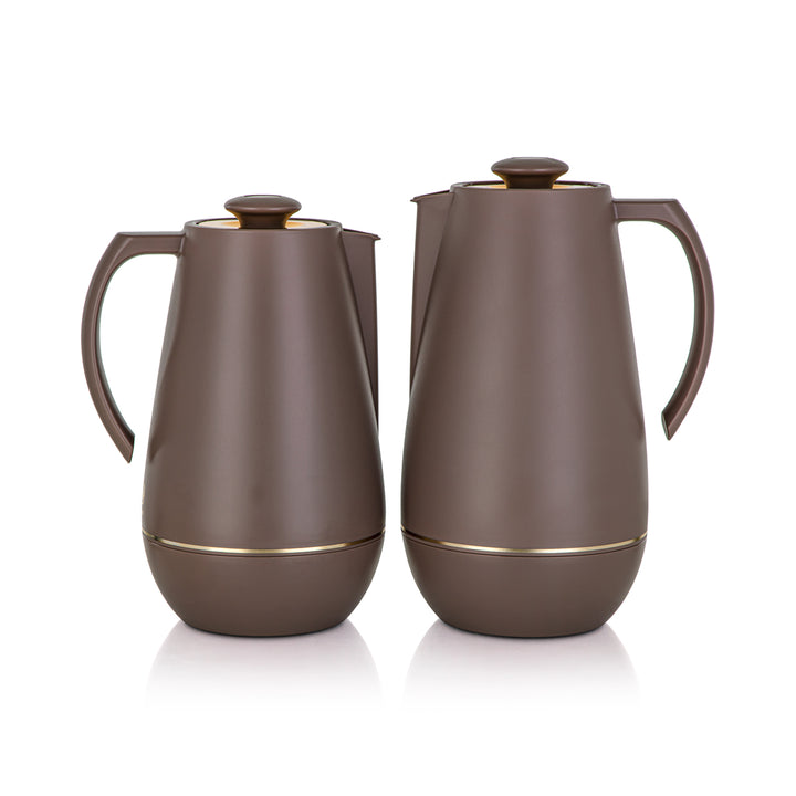 Almarjan 2 Pieces Vacuum Flask Set Matt Coffee - SM-1922AC-100/160 MCO