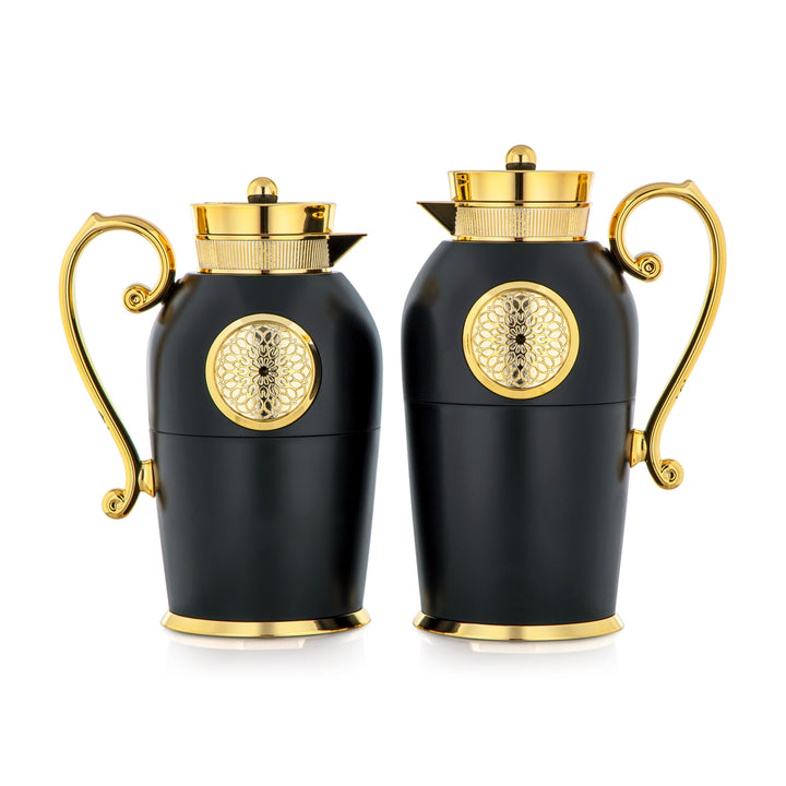 Almarjan 2 Pieces Vacuum Flask Set Black & Gold - SM-2C129-070/100 B/G