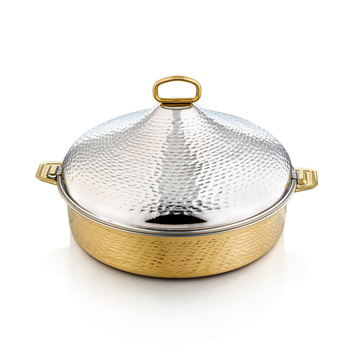 Almarjan 40 CM Abeer Collection Stainless Steel Hot Pot Silver & Gold - H21MG53 Lock