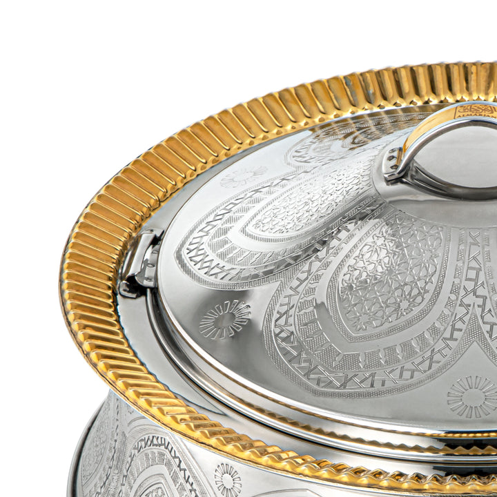 Almarjan 30 CM Afrah Collection Stainless Steel Hot Pot Silver & Gold - H22EPG1 Lock