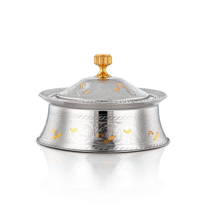 Almarjan 20 CM Afrah Collection Stainless Steel Hot Pot Silver & Gold - H23EPG12