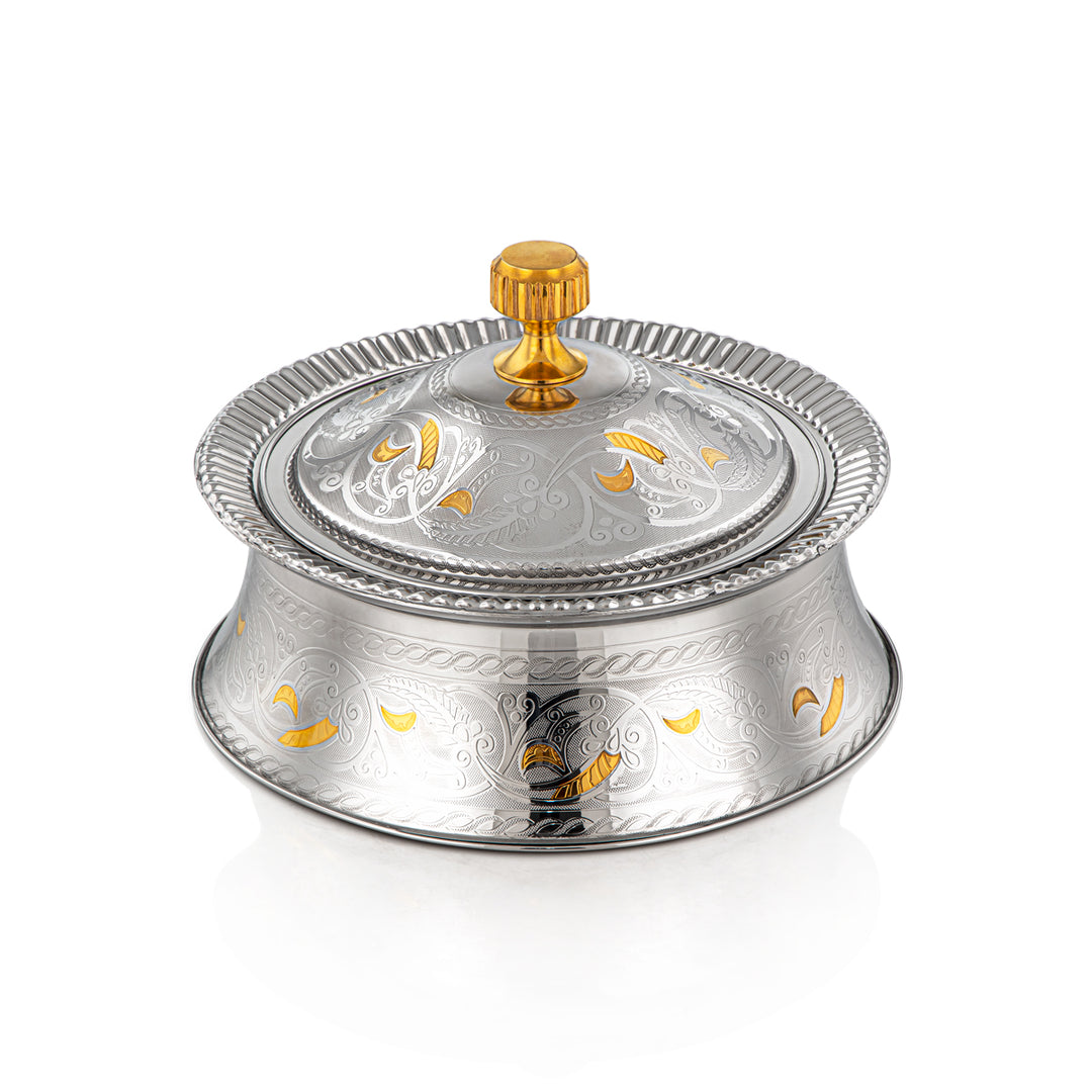 Almarjan 20 CM Afrah Collection Stainless Steel Hot Pot Silver & Gold - H23EPG12