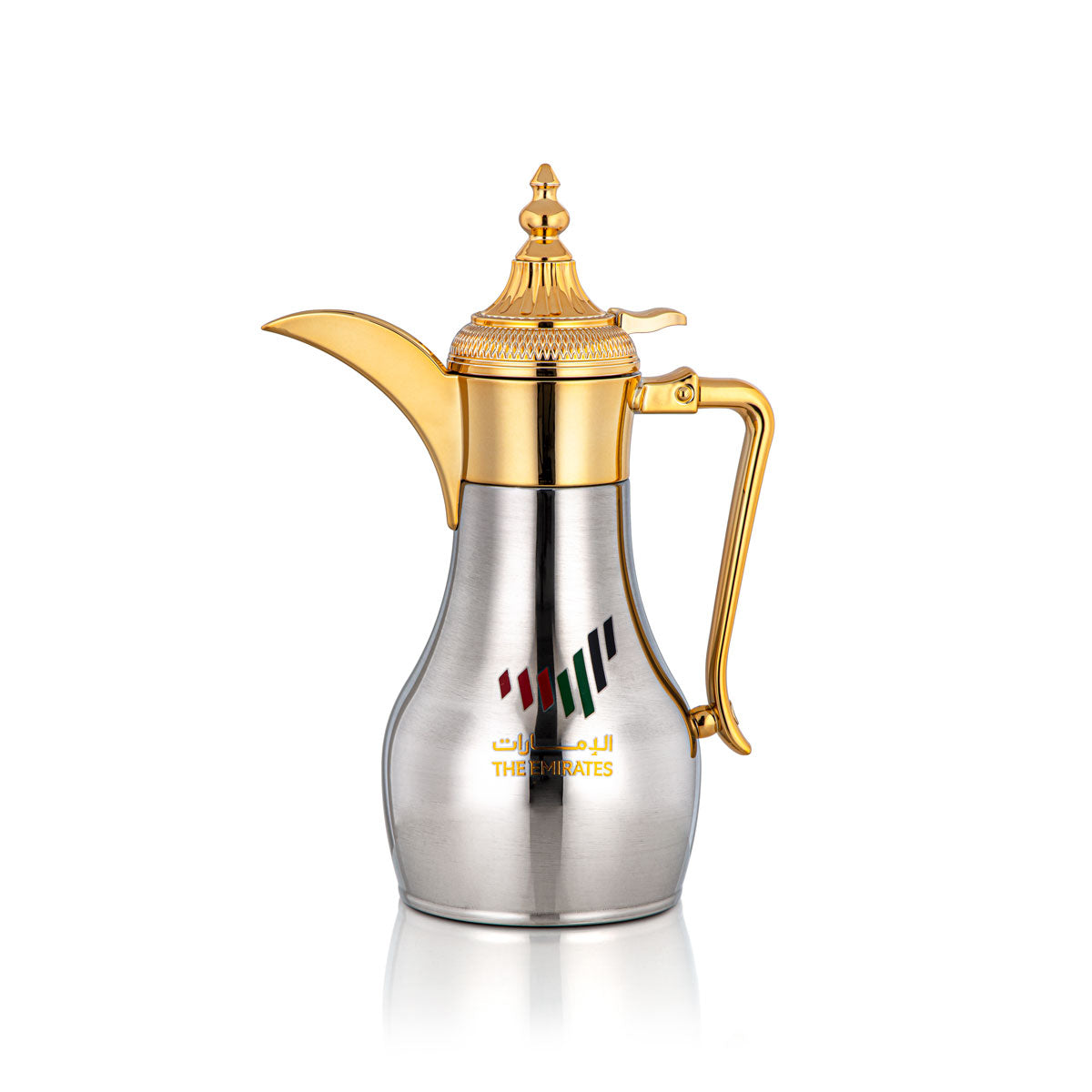 Almarjan 0.6 Liter Stainless Steel Vacuum Dallah Silver & Gold - SUD-060EK-CRG